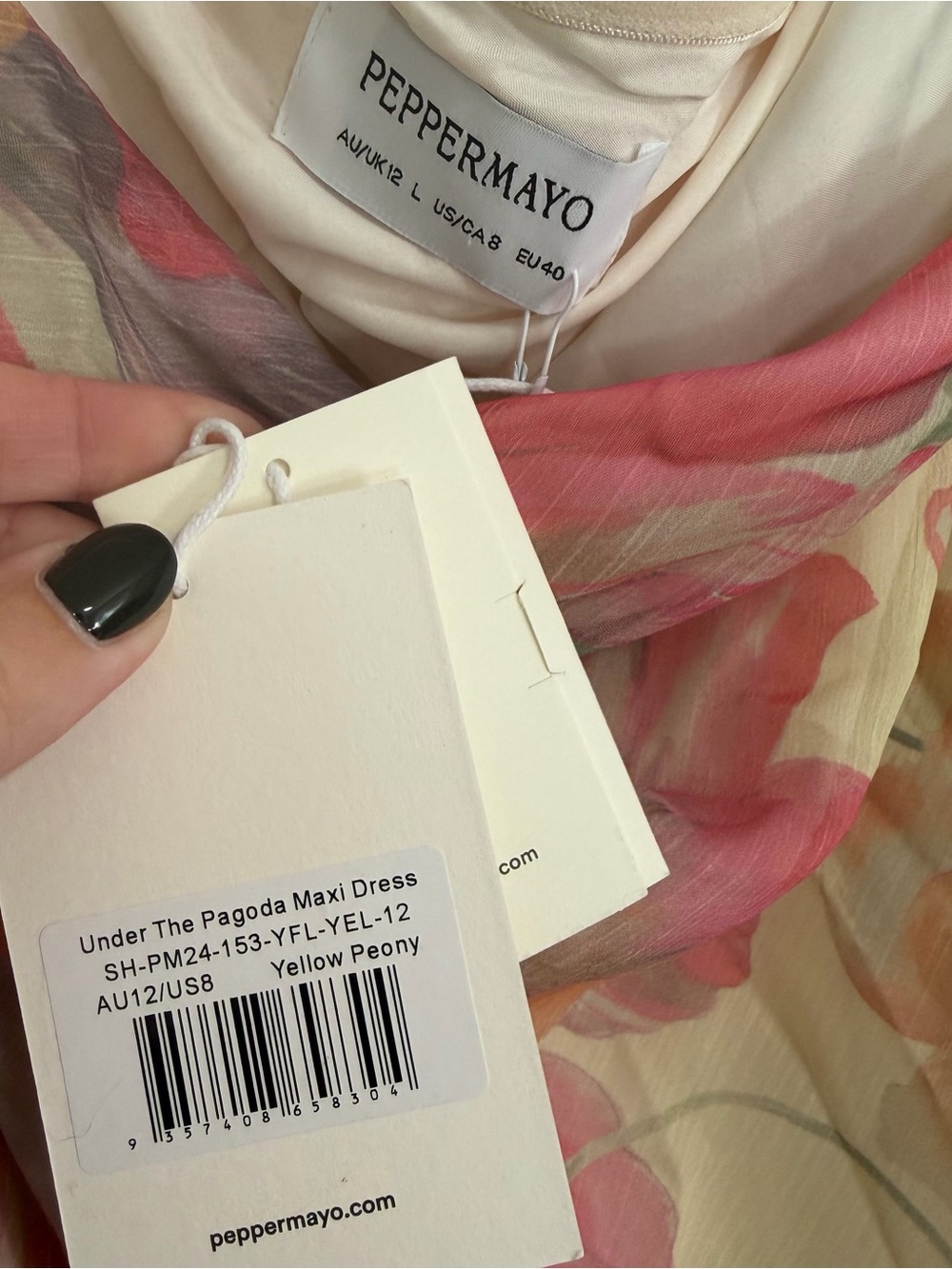 NWT ✨ Peppermayo Under the Pagoda Yellow Peony Strapless Maxi Dress - Picture 5 of 7